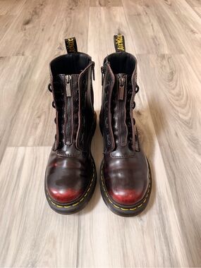 Dr. Martens 1460 Pascal Front Zip Boots Cherry Red Arcadia Women’s US 7 EU 38